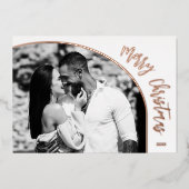 Rose Gold Frohe Weihnachtsschrift Folien Feiertagskarte (Vorderseite)