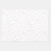 Rose Gold Frohe Weihnachtsschrift Snowflakes Star Geschenkpapier Set (Vorderseite 3)