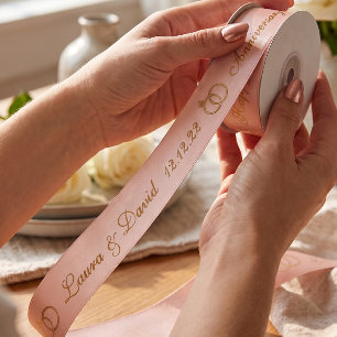 Rose Gold Frohes Hochzeitsjubiläum Personalisierte Satinband