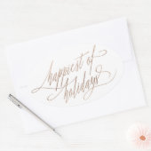 Rose Gold Frohes Oval Stickers (Umschlag)