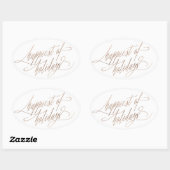 Rose Gold Frohes Oval Stickers (Blatt)