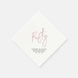Rose Gold Fünfzig Moderne Erwachsene 50. Geburtsta Serviette