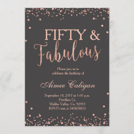 Rose Gold Fünfzig und fabelhafte Einladung zum Geb
