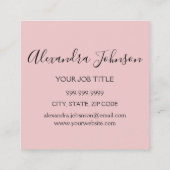 Rose Gold Funkelnd Glitzer Eyelash Extension Quadratische Visitenkarte (Rückseite)