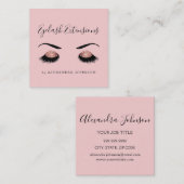 Rose Gold Funkelnd Glitzer Eyelash Extension Quadratische Visitenkarte (Vorne/Hinten)