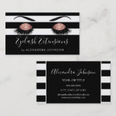 Rose Gold Funkelnd Glitzer Eyelash Extensions Visitenkarte (Vorne/Hinten)
