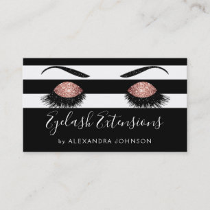 Rose Gold Funkelnd Glitzer Eyelash Extensions Visitenkarte