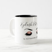 Rose Gold Funkelnd Glitzer Eyelash Extensions Zweifarbige Tasse (Vorderseite Links)