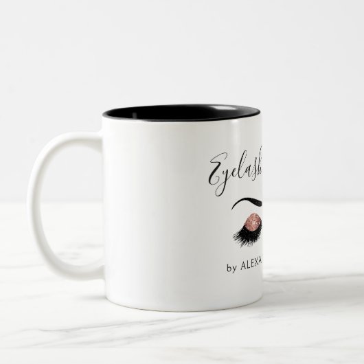 Rose Gold Funkelnd Glitzer Eyelash Extensions Zweifarbige Tasse (Links)