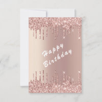 Rose Gold Funkelnd Glitzer Geburtstagskarte