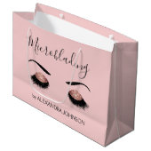 Rose Gold Funkelnd Glitzer Moderne Mikroblende Große Geschenktüte (Vorderseite Schrägansicht)