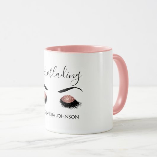 Rose Gold Funkelnd Glitzer Moderne Mikroblende Tasse (VorderseiteRechts)