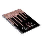 Rose Gold Funkelnd Glitzer Monogram Notizblock (Rechte Seite)