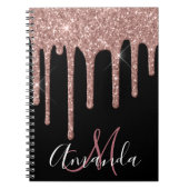 Rose Gold Funkelnd Glitzer Monogram Notizblock (Vorderseite)