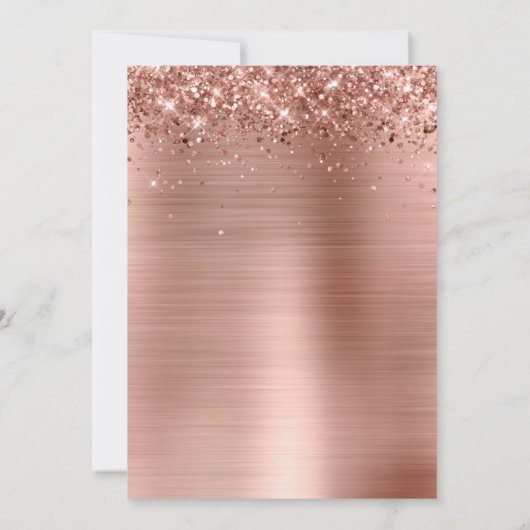 Rose Gold Funkelnd Glitzer und Ombre Foil Save The Date (Rückseite)