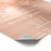 Rose Gold Funkelnd Lux Weißer Glitzer Schönheitssa Poster (Ecke)