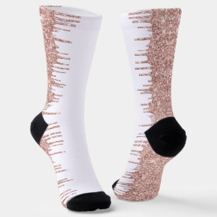 Rose Gold Funkelnd weiße Socken