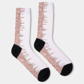 Rose Gold Funkelnd weiße Socken (Rechts)