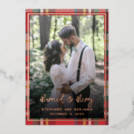 Rose Gold für verheiratete und lustige Hochzeiten  Folien Feiertagskarte