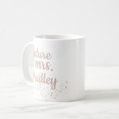 Rose Gold Future Frau Wifey Newlywed Bridal Kaffeetasse (Vorderseite Links)