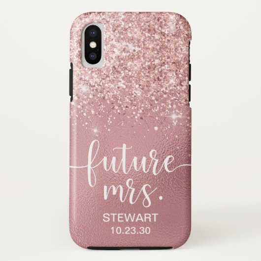 Rose Gold Future Glitzer Case-Mate iPhone Fall Hülle (Rückseite)