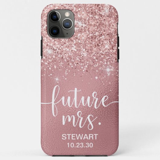 Rose Gold Future Glitzer Case-Mate iPhone Fall Hülle (Rückseite)