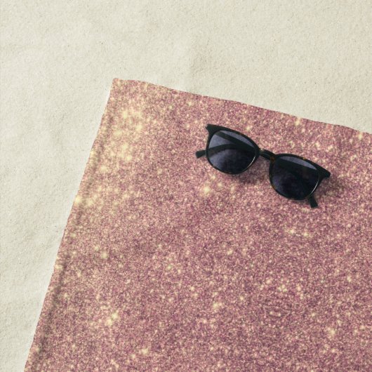 Rose Gold Galaxy Imitate Weltraumsparkel Strandtuch (Beispiel)