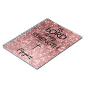 Rose Gold Gebet Journal Der Herr ist meine Stärke Notizblock (Linke Seite)