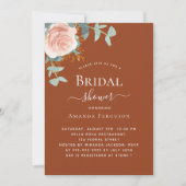 Rose Gold gebranntes orangefarbenes Brautparty Einladung (Vorderseite)