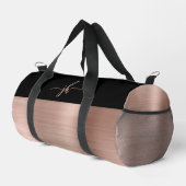 Rose Gold gebürstetes Schwarzes Script Monogram Duffle Bag (Rechte Ecke)