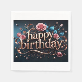 Rose Gold Geburtstag luxuriös elegant extravagant Serviette