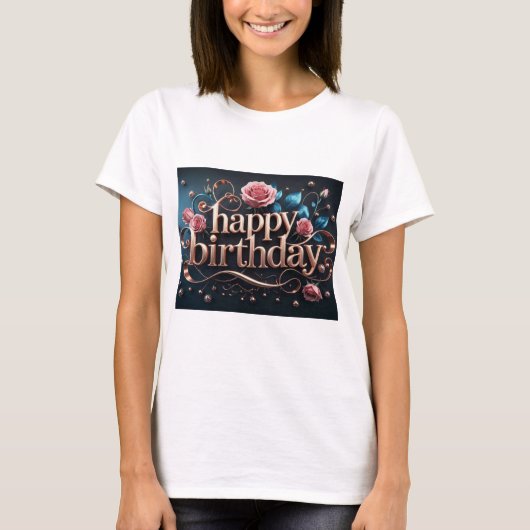 Rose Gold Geburtstag luxuriös elegant extravagant T-Shirt (Vorderseite)