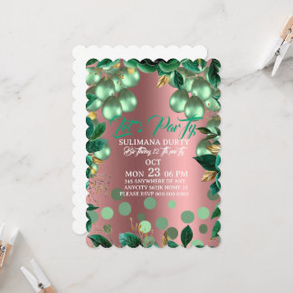 Rose Gold Geburtstagseinladungsvorlage: Lass uns f Einladung