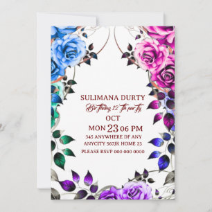 Rose Gold Geburtstagseinladungsvorlage: Lass uns f Save The Date