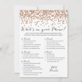 Rose Gold Geburtstagsspiele x2 Einladung (Rückseite)