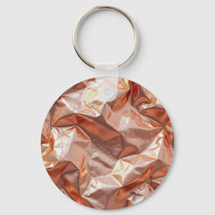 Rose Gold gekraustes Metallfolie Luxus Schlüsselanhänger