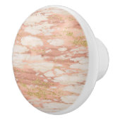 Rose Gold Gelb Metallischer Marmor Trendy Keramikknauf (Rechts)