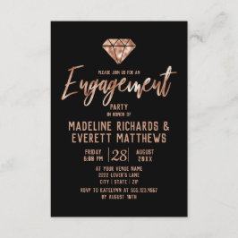 Rose Gold Gem Diamond Engagement Partei Einladung