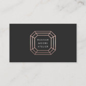 Rose Gold Gem Logo | Schmuckdesign Visitenkarte (Vorderseite)
