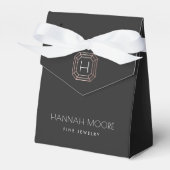 Rose Gold Gemstone Monogram Designer Box Geschenkschachtel (Vorderseite)