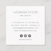 Rose Gold Gemstone Monogram Jewelier Logo Quadratische Visitenkarte (Rückseite)