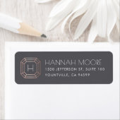 Rose Gold Gemstone Monogram Rücksendeadresse (Insitu)