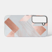 Rose Gold Geometric Abstract Pattern Samsung Galaxy Hülle (Rückseite (Horizontal))