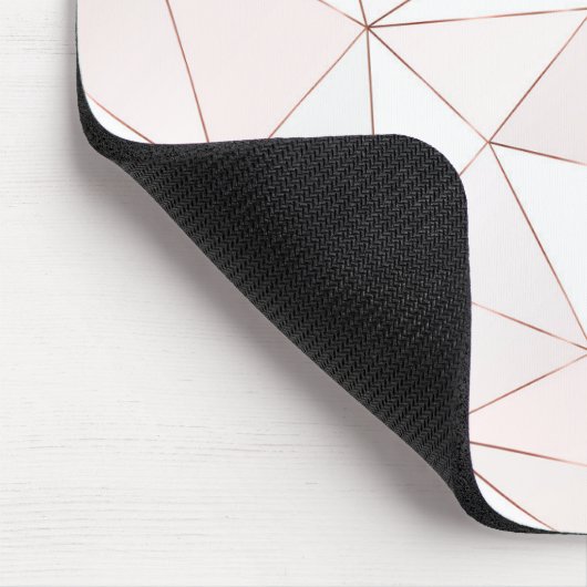 Rose Gold Geometric Abstrakt Pattern Monogram Mousepad (Ecke)
