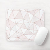 Rose Gold Geometric Abstrakt Pattern Monogram Mousepad (Mit Mouse)
