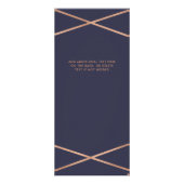 Rose Gold Geometric auf Midnight Blue | Preisliste Werbekarte (Hinten)