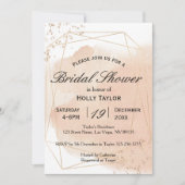 Rose Gold Geometric Bridal Dusche Einladung (Vorderseite)