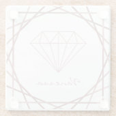 Rose Gold Geometric Diamond Glasuntersetzer (Rückseite)