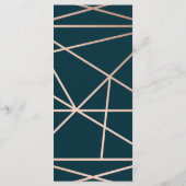 Rose Gold Geometric Diamond Wedding Menu Menükarte (Rückseite)