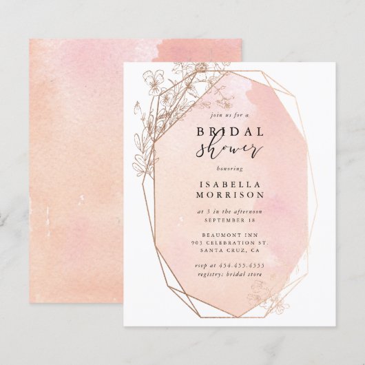 Rose Gold Geometric Floral Brautparty (Vorne/Hinten)
